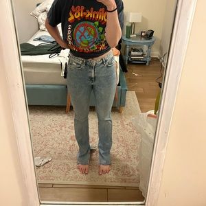 ZARA distressed blue jeans